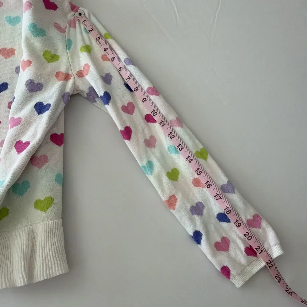 Gymboree Sweater Lot Purple Cable Knit Peplum Ruffle Girls Sz 12 Rainbow Heart
